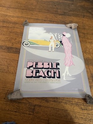 1987 Pebble Beach Concours Poster Blackhawk Ed.18x24 Ken Eberts Cord Bentley PL2