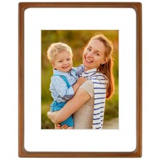 Golden State Art 11x14 Picture Frames - Brown Solid Wood with Glass, Rounded ...