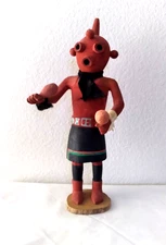 60's Navajo Hand Carved Painted Wood Cute Kid "Mudhead" Kachina 11" Unsigned