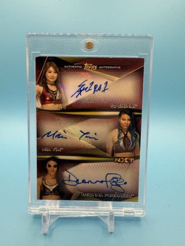 2019 Topps WWE NXT 11 Triple Auto Io Shirai Mia Yim Deonna Purrazzo TAMY G1N