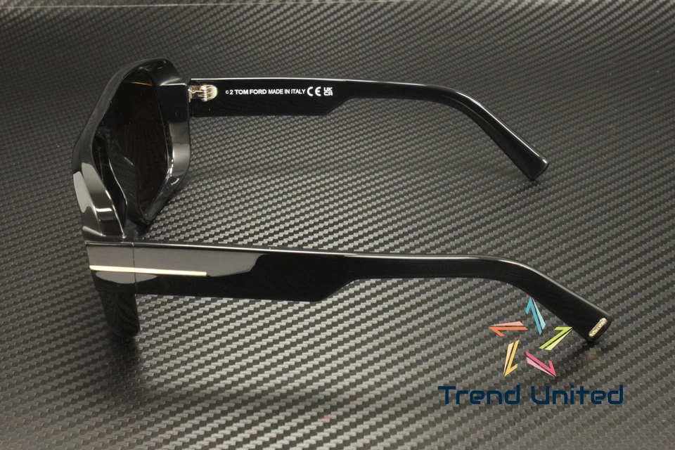 Tom Ford FT1101 01A Plastic Shiny Black Smoke 58 mm Men's Sunglasses - Image 4 of 4