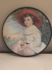 Vintage  Chimney Flue Stovepipe Cover Young Victorian Girl Antique