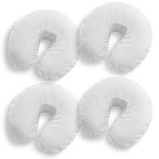 4 Pk Fitted Microfiber Face Cradle Head Rest Covers for Massage Table - White