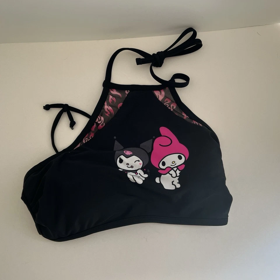 My Melody and Kuromi Flame Black Top High Waisted Swim Bottoms Womens Juniors M - Imagem 3 de 4