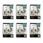 A5 Artist Sketch Book 6 Pack with Ring Binder 100 Perforated Pages