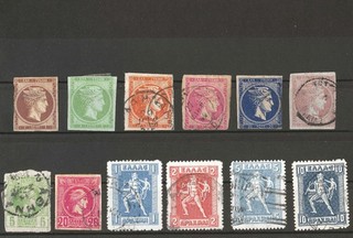 Griechenland ab ca. 1865 tolles Lot mit Marken der großen kleinen Hermes Köpfe