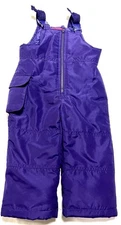 London Fog Purple Snow Bibs 2T Toddler Girls Insulated Winter Overalls