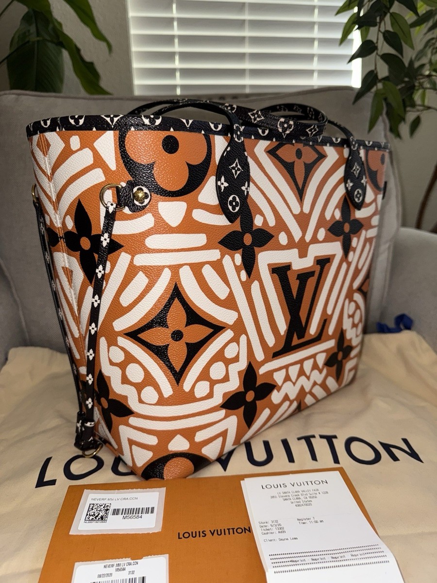 Louis Vuitton Crafty Neverfull MM Giant Monogram Caramel Black Bag