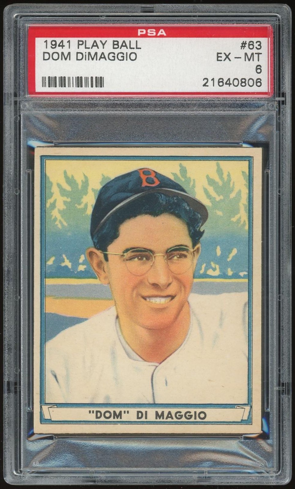 1941 Play Ball #63 Dom DiMaggio PSA 6 *0806