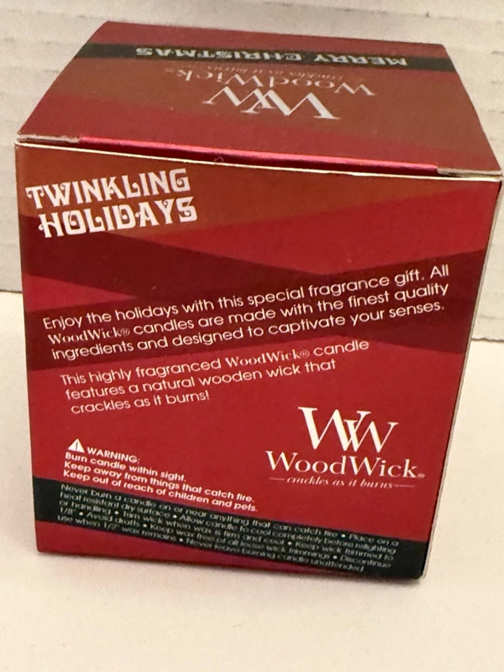 New WoodWick Jar Candle “Merry Christmas” Scent Red Crackles as it Burns 3.2 Oz - Image 3 of 4