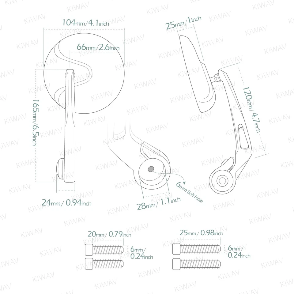 Retro barra redonda retro espejos retro negros se adapta a Triumph Bonneville 18-up Speed Triple RS Foto 2 de 4