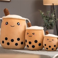 Cute Fruit Drink Plush Stuffed Soft Strawberry Milk Tea Plush Boba Tea Cup Toy B