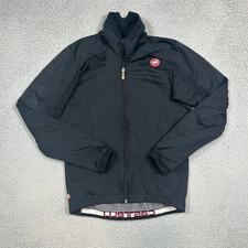 CASTELLI Cycling Jersey Jacket Mens Size L Fondo Thermal Full Zip FZ Black Gray
