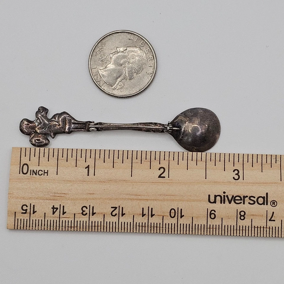 Broche rústico mango de ángel querubín cuchara coleccionista recuerdo plata de colección Foto 3 de 4