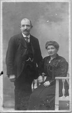British Man Woman Portrait Plymouth United Kingdom Real Photo Postcard RPPC