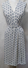 BANANA REPUBLIC Factory Small Pleated Wrap Knit Dress Sleeveless Off-White Multi