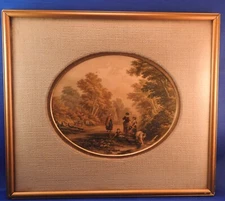 Le Blond "The Village Spring" no. 88 c 1854 - 1867 Rare Print Under Glass