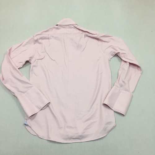 M&S Shirt Mens 15.5" Collar Button Up Long Sleeve Pink Double Collar - Picture 6 of 8