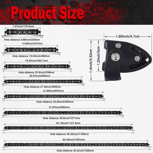 Delgado 8" 14" 20" 26 32" LED Barra de Luz de Trabajo Punto Inundación Niebla Conducción ATV SUV Offroad - Imagen 3 de 10