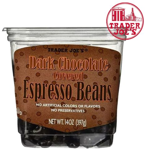 2 Packs Trader Joe's Dark Chocolate Covered Espresso Beans 14 oz - Picture 2 of 3