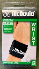 New McDavid Neoprene Wrist Support Strap, Black, One Size Fits Most