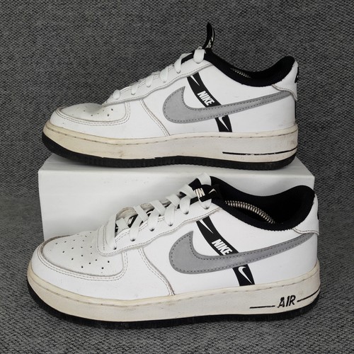 Nike Junior Trainers UK 6 White Air Force 1 Low LV8 AF1 Girls Boys Leather Shoes - Picture 10 of 12
