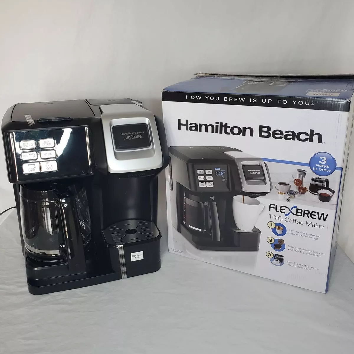 Hamilton Beach FlexBrew Trio Coffee Maker, 2 Way, Single Serve, 12