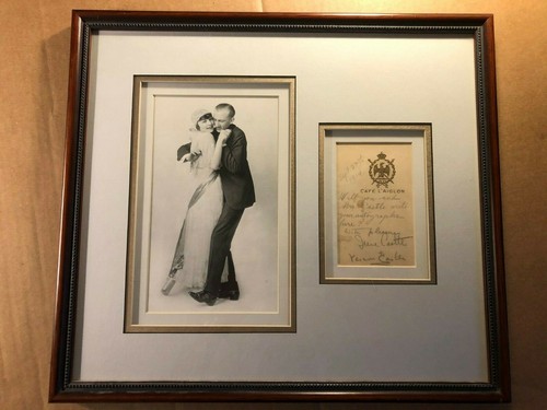 Vernon & Irene Castle Dancers Extraordinarily Rare Double Autographed Page 1914 - Picture 1 of 12