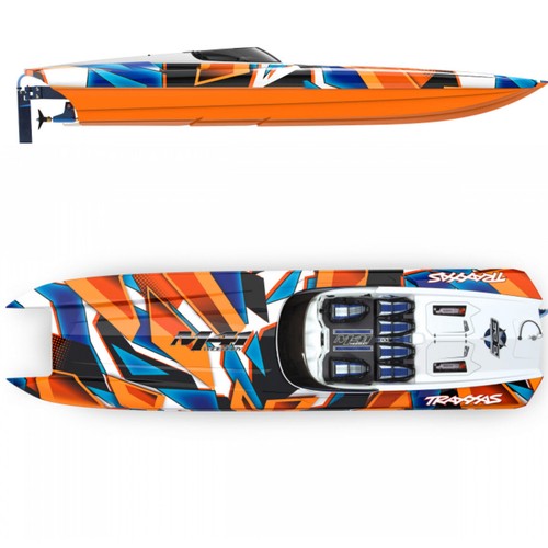 Traxxas # TRX57046-4GRNR Catamaran DCB M41 Racing Boat Orange SPAR SET OF 2 - Picture 2 of 4