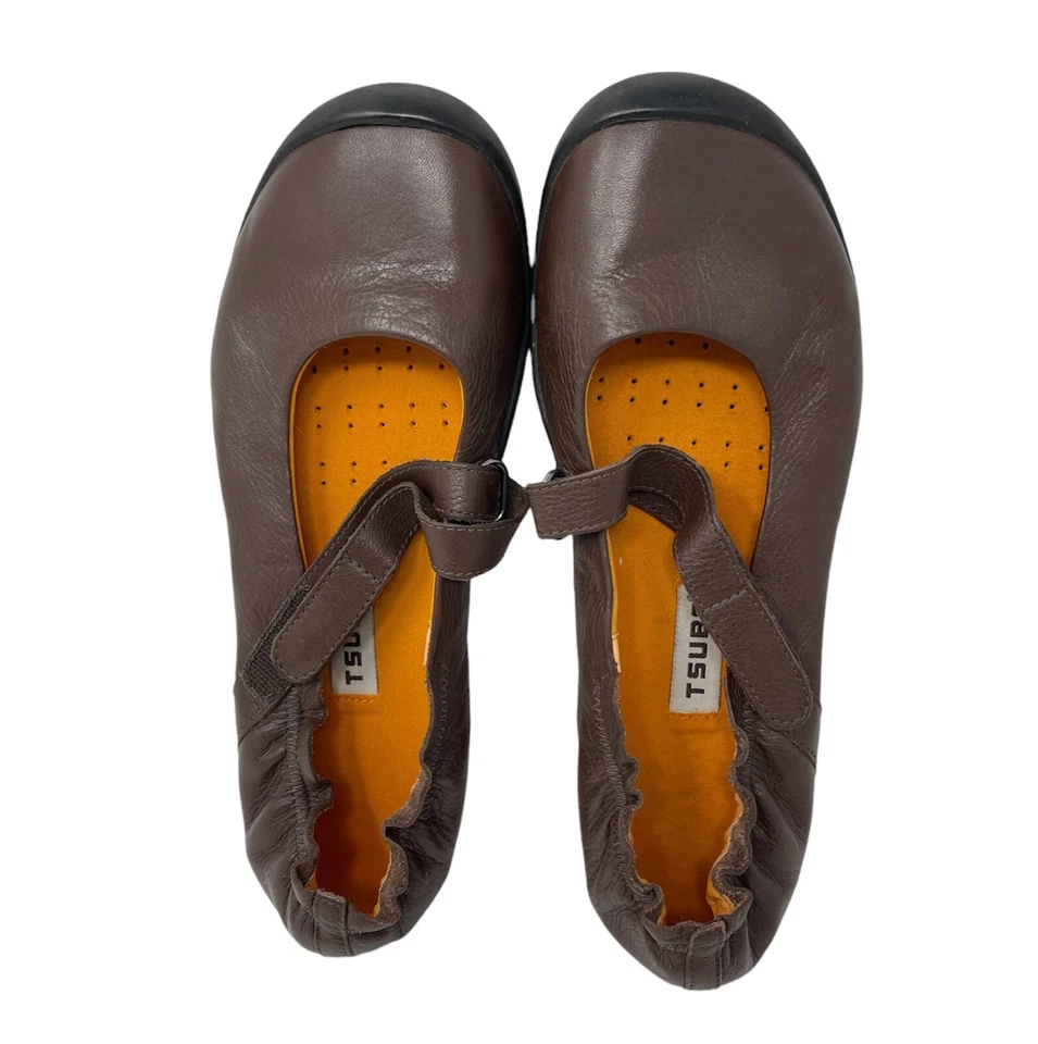 Zapatos planos de cuero marrón TSUBO Vacci Mary Jane para mujer talla 8 EU 38 Foto 2 de 4