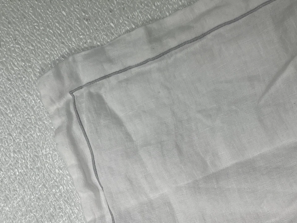 "Matouk Porto lino tocador farsa blanco/plateado 12x16"" usado" Foto 2 de 4