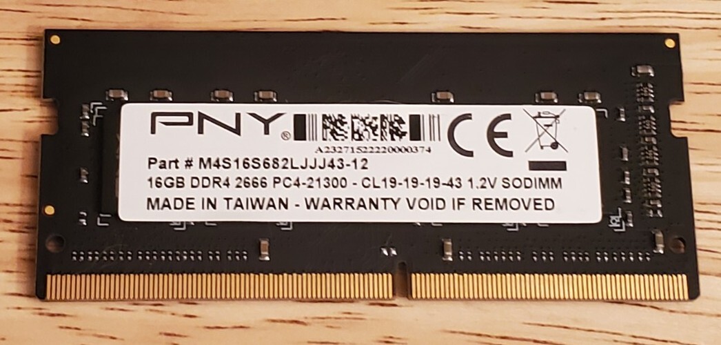 PNY 16GB DDR4 2666MHz Notebook Memory SODIMM LAPTOP RAM