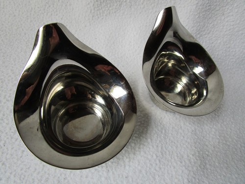 Georg Jensen Denmark 2 Teelichthalter Lilia Edelstahl Teelicht Designklassiker - Picture 6 of 6