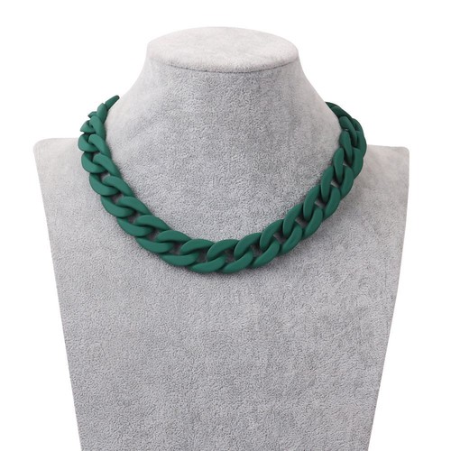 Collana Choker Catena Donna Statement Resina Opaca Colletto Ampio Gioielli Trendy - Foto 11 di 12
