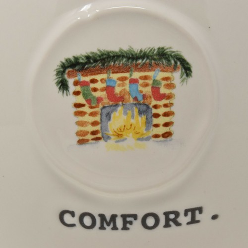 Rae Dunn Comfort Stockings Over Fireplace Holiday Mug Red Interior New - Picture 2 of 11