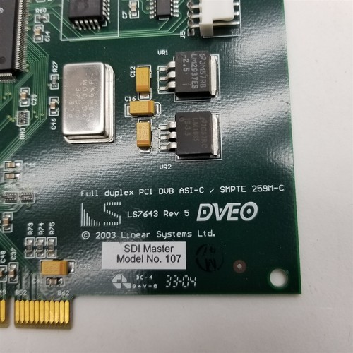 Linear Systems DVEO SDI Master 107 Rx/Tx Full Duplex PCI DVB ASI-C/SMPTE 259M-C - Photo 3/5