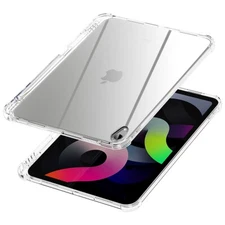 For iPad Air 5th/4th Gen 10.9 inch Case Clear TPU Shockproof Pencil Holder Cover