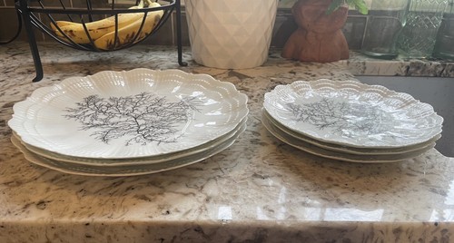Giraud & Brousseau Limoges Black Coral 3 Dinner 3 Salad Plates - Picture 3 of 4