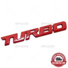 Universal 3D Car Mini Turbo Fender Truck Nameplate Logo Badge Emblem Sport Red