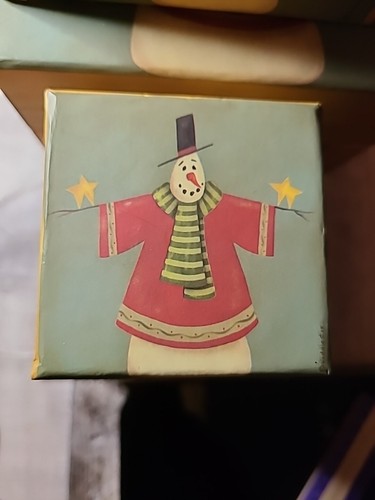Six Nesting Boxes With Snowman And Two Stars Multiple Sizes From Large To Small - Picture 8 of 20