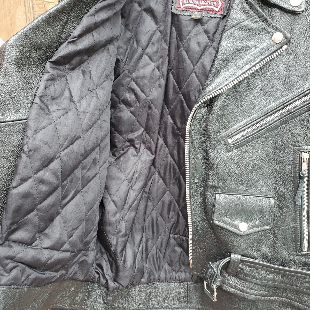 Vintage Classic Black Leather Biker Jacket Punk Rock Vintage Classic Black Leather Biker Jacket Punk Rock