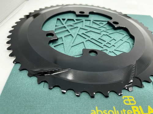 AbsoluteBlack 2x Premium Round Road Chainring For 91xx/80xx/70xx (Black/Grey) - Picture 2 of 7
