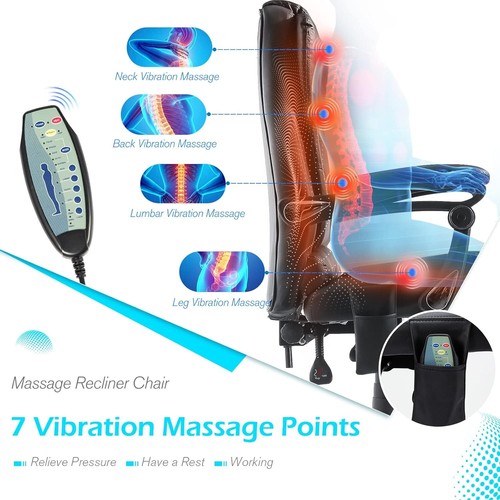 High Back Executive Office Chair 7 Point Massage&Heat Ergonomic Recliner Chair - Picture 6 of 7