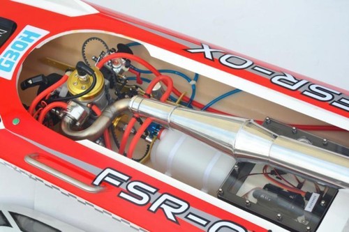 G30H 30CC Red Gasoline Racing ARTR Fiber Glass 70KM/H RC Boat W/ Radio System - Picture 7 of 9