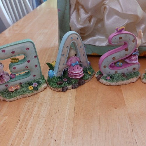 Easter Letter Shape Decoration Shelf Sitter Rabbits Mushrooms Detailed Colorful - Picture 8 of 17