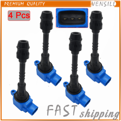 ACS 4X Ignition Coils + Spark Plugs For 2002-2006 Nissan Sentra/Almera 1.8L - UF351