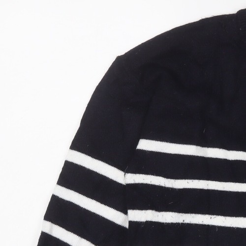 Marks and Spencer Womens Blue V-Neck Striped Acrylic Pullover Jumper Size S - Picture 6 of 10