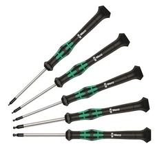 Wera 2052/5 Kraftform Micro Ball End Hex Precision Screwdriver Set 05345275001