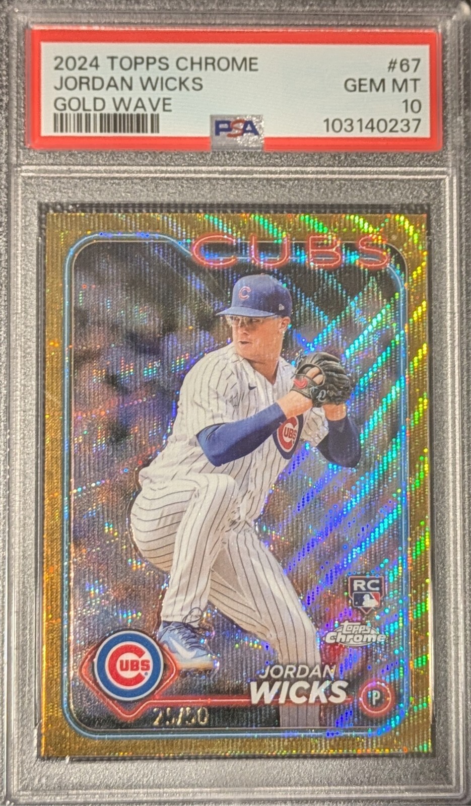 2024 Topps Chrome Gold Wave #67 Jordan Wicks 25/50