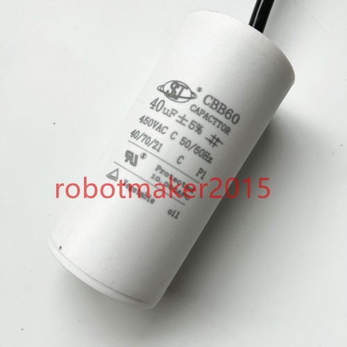 Condensatore HVAC avviamento motore CBB60 40MFD 40uF 450VAC 450V con filo per rondella - Foto 1 di 3